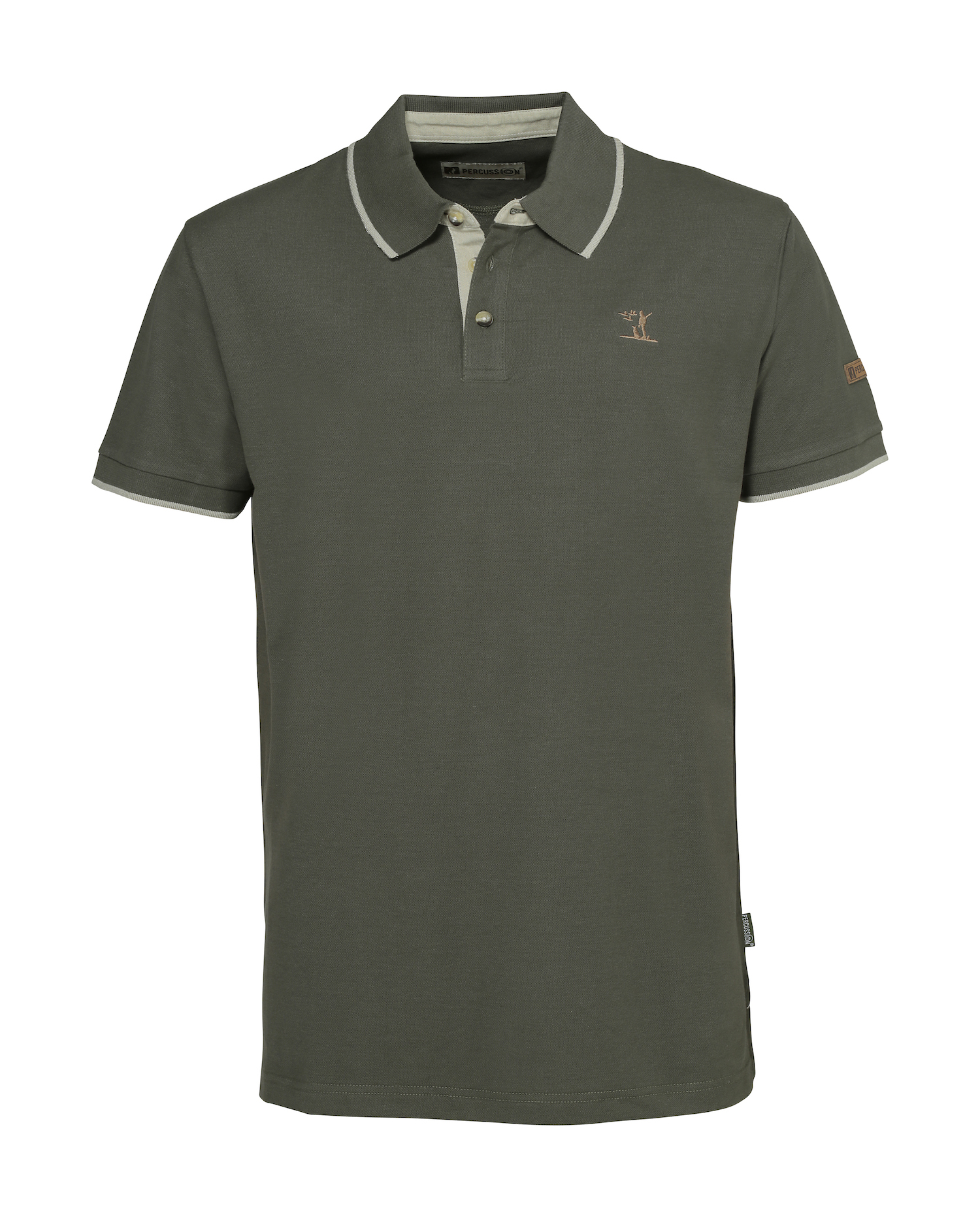 Percussion Short Sleeved Polo Shirt Olive