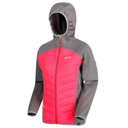 Regatta Anderson Softshell Jacket Grey & Pink - Outdoor Clothing
