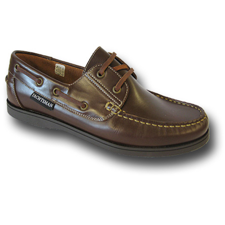 Yachtsman Mens Leather Deck Shoes Brown