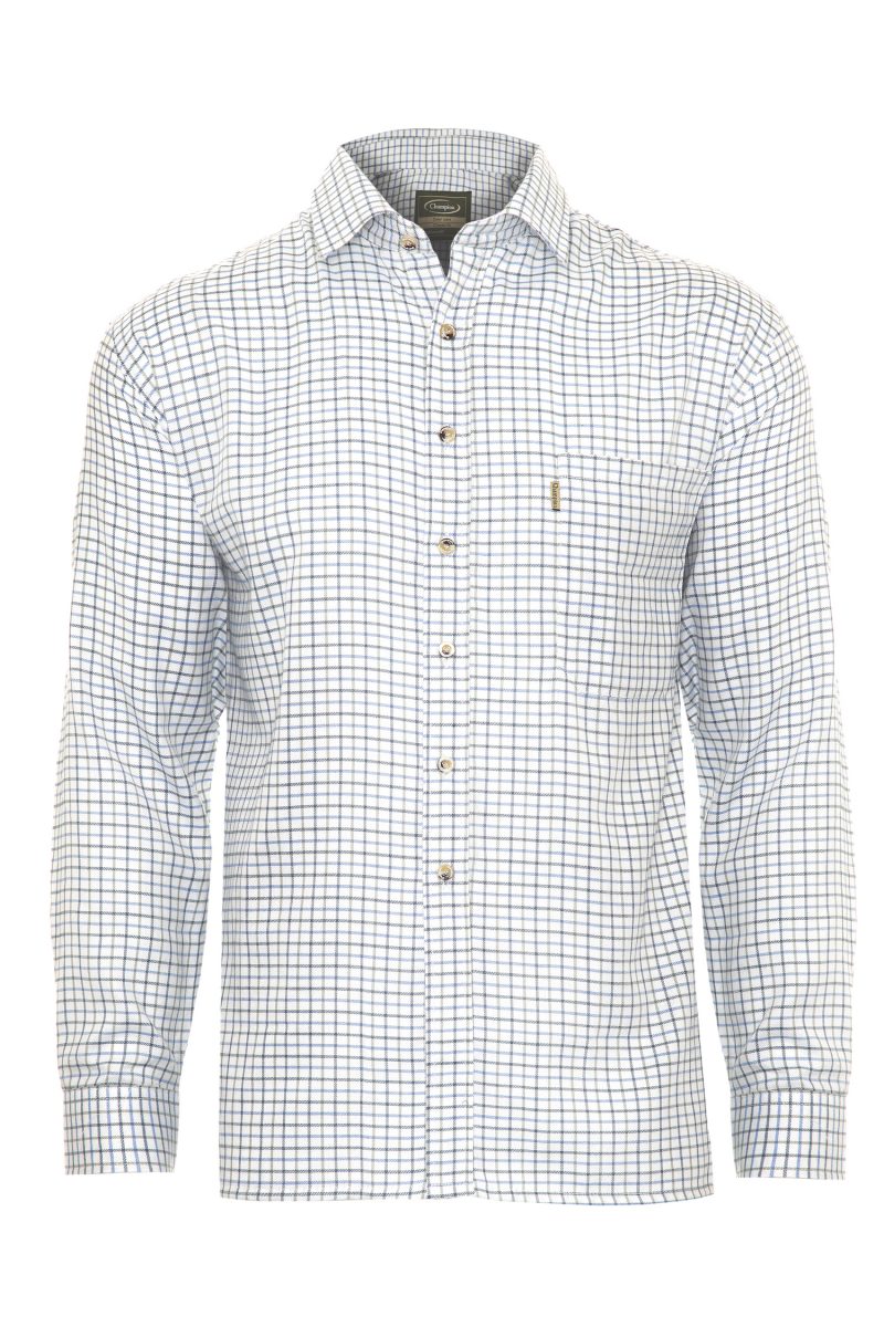 Champion Men's Tattersall Long Sleeve Shirt - Blue - Edinburgh Outdoor Wear