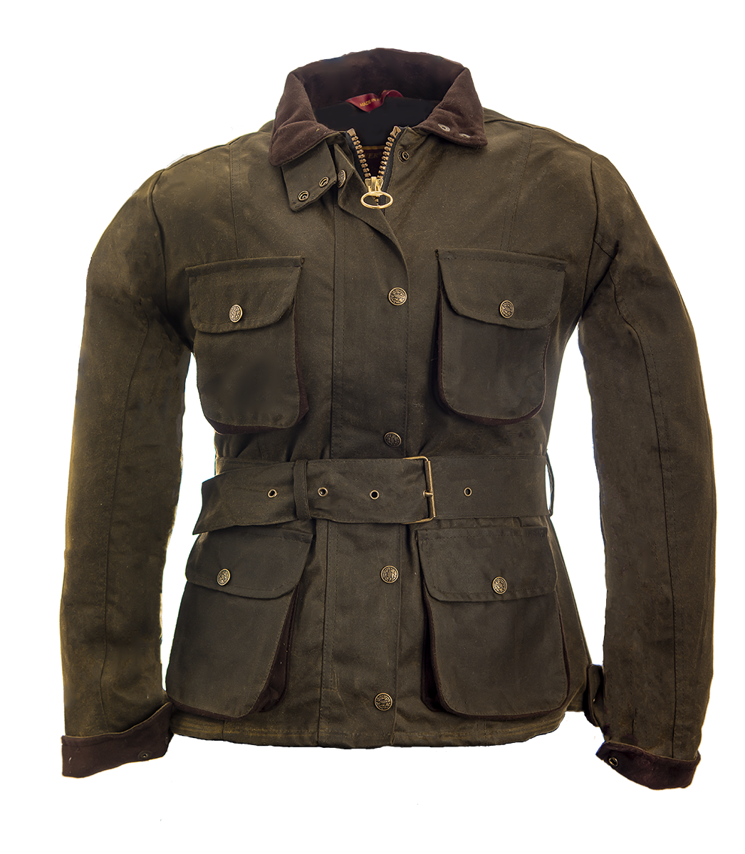 HiDiver Ladies Belted Wax Jacket Olive Edinburgh Outdoor Wear