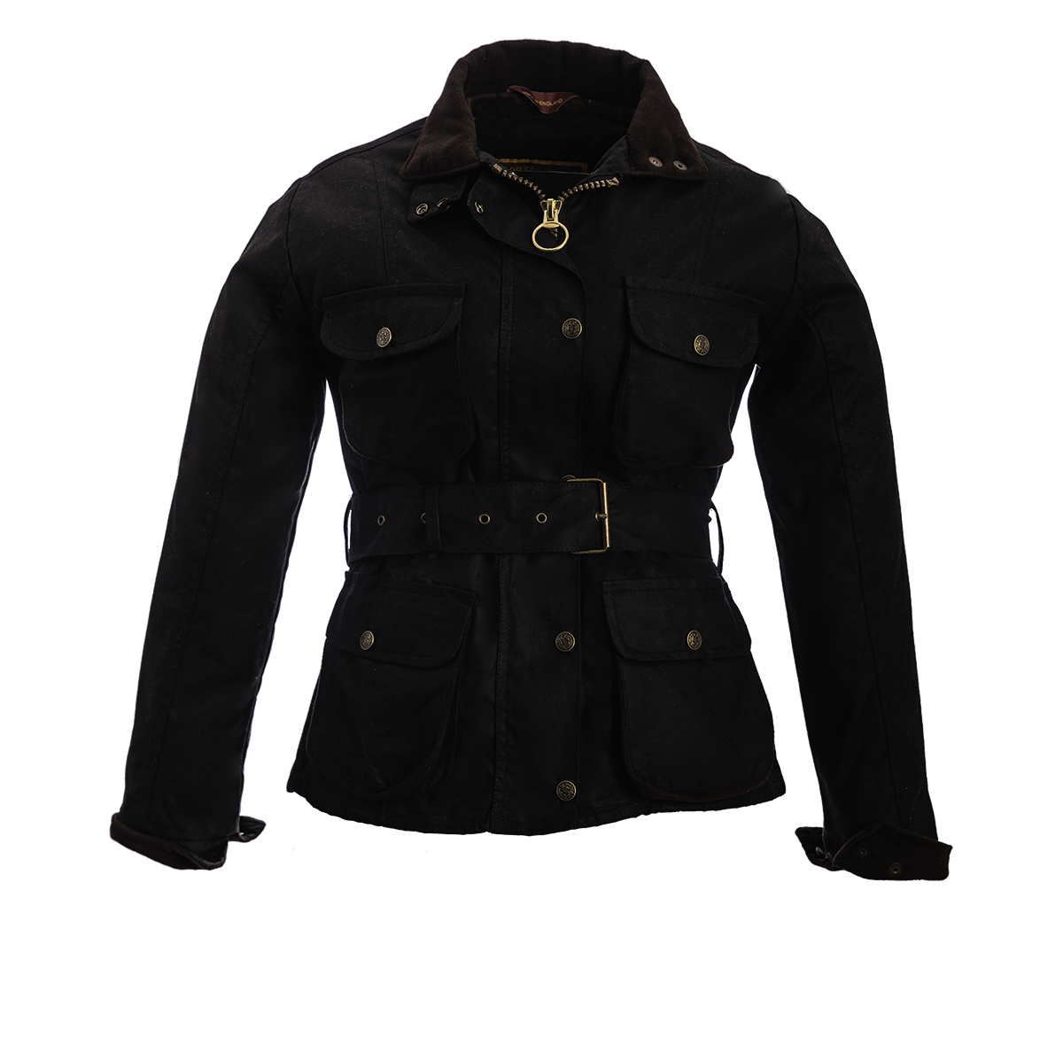 HiDiver Ladies Belted Wax Jacket Black Edinburgh Outdoor Wear