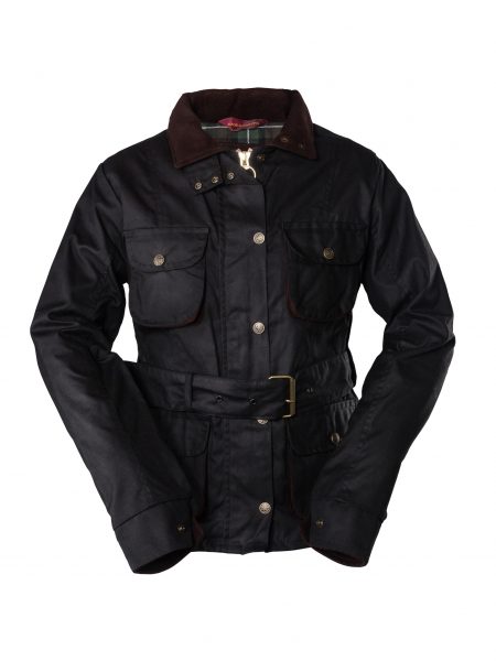 Hi-Diver Women's Belted Wax Jacket - Black - Edinburgh Outdoor Wear