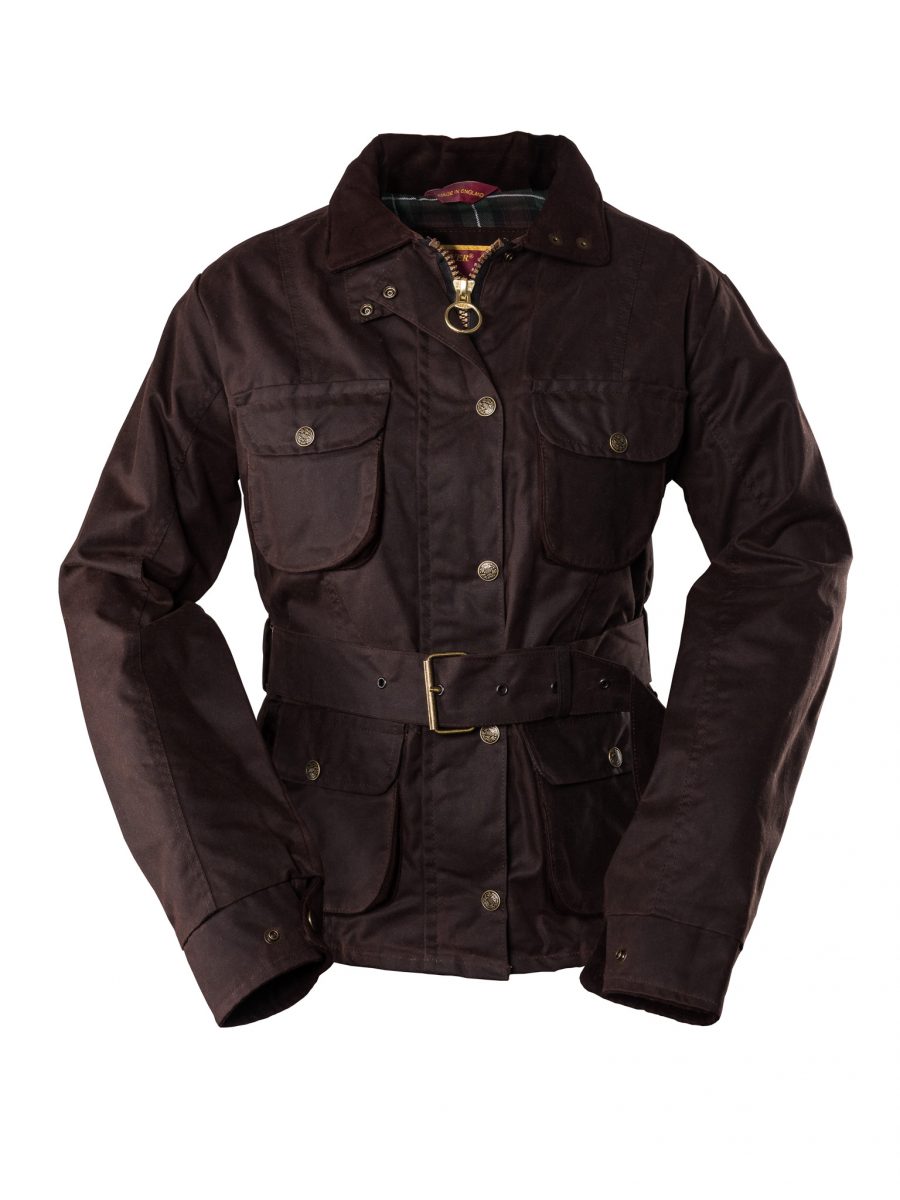 Hi-Diver Women's Belted Wax Jacket - Brown - Edinburgh Outdoor Wear