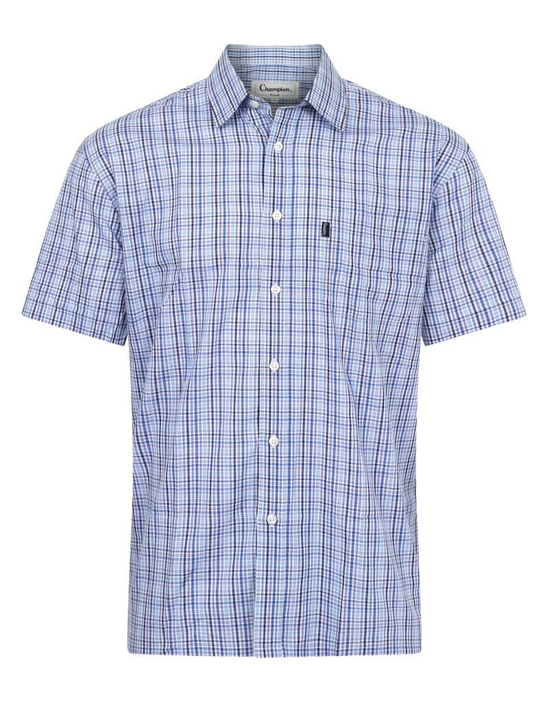 Champion Men's Poole Short Sleeve Shirt - Blue - Edinburgh Outdoor Wear
