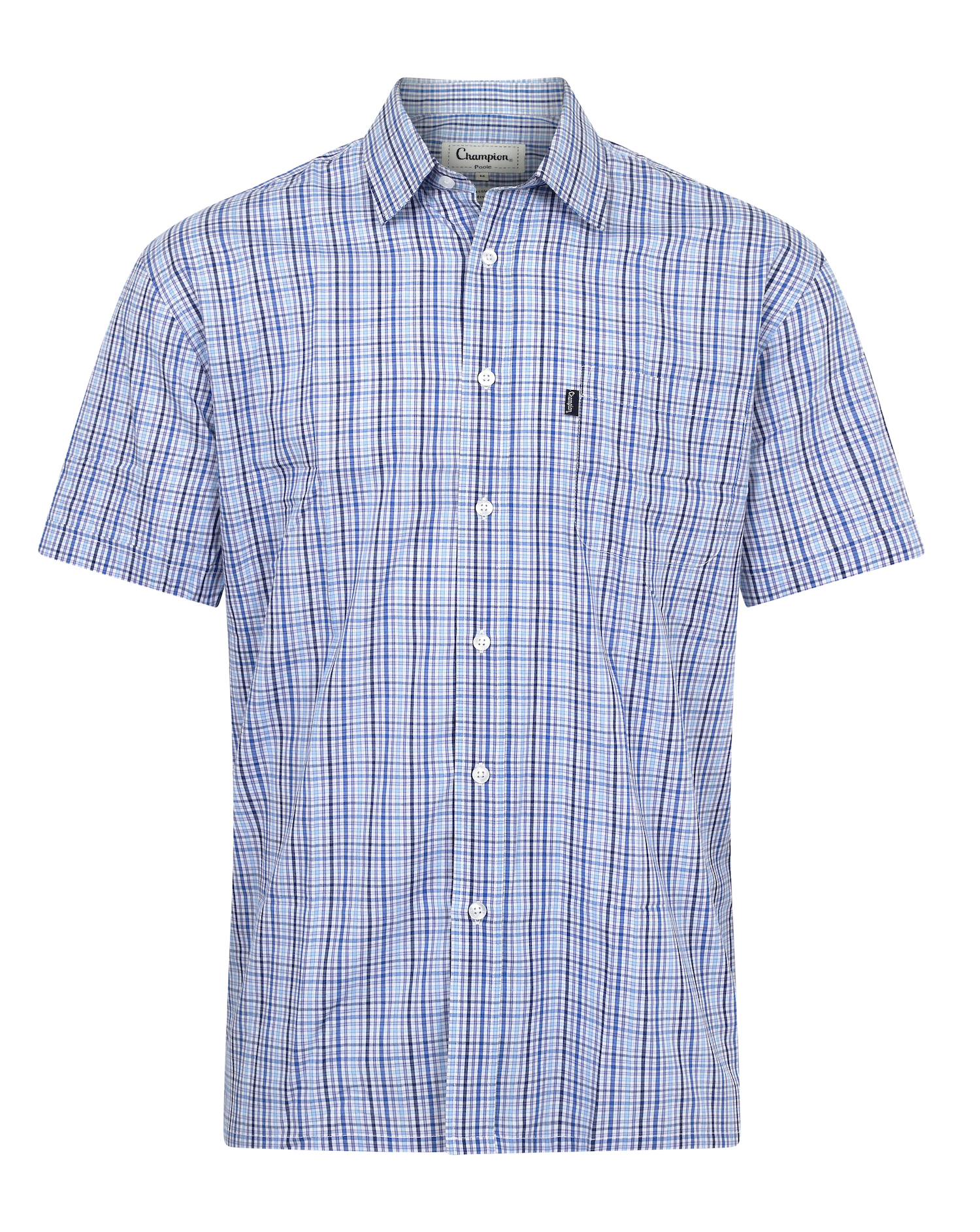 red and blue champion shirt