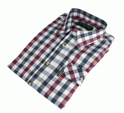 Oxford Blue County Shirt - Wine