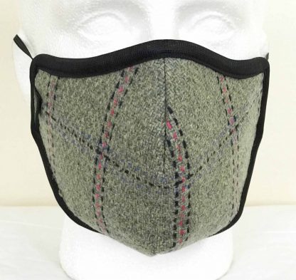 Country Tweed Face Mask Grey - Oxford Blue