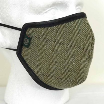 Oxford Blue Country Tweed Face Mask - Sage