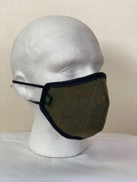 Country Tweed Face Mask - Oxford Blue