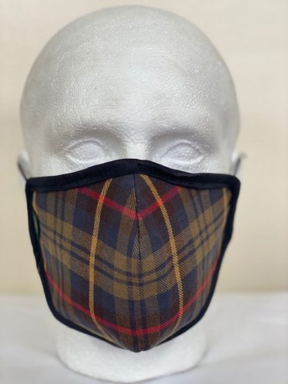 Oxford Blue Country Cotton Plaid Face Mask