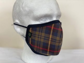 Oxford Blue Country Cotton Plaid Face Mask