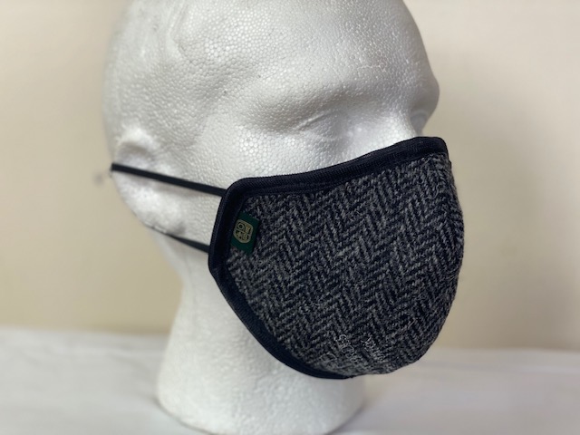 Oxford Blue Country Harris Tweed Face Mask Herringbone