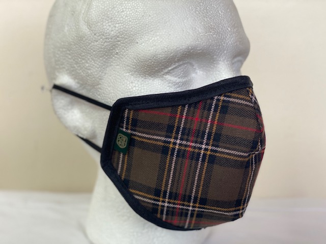 Oxford Blue Country Cotton Plaid Face Mask