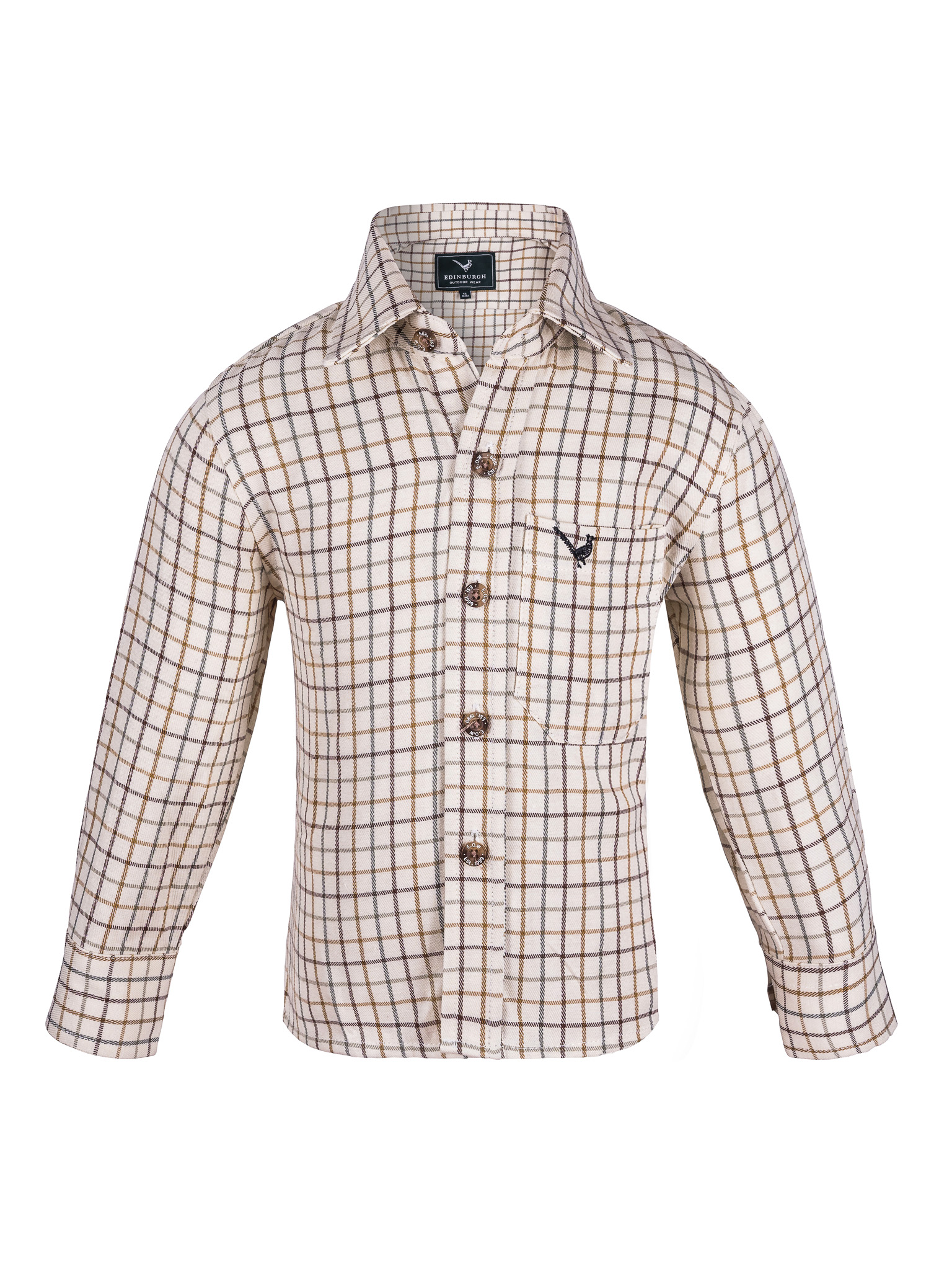 Edinburgh Outdoor Wear Kids Brodie Shirt Brown Edinburgh Outdoor Wear