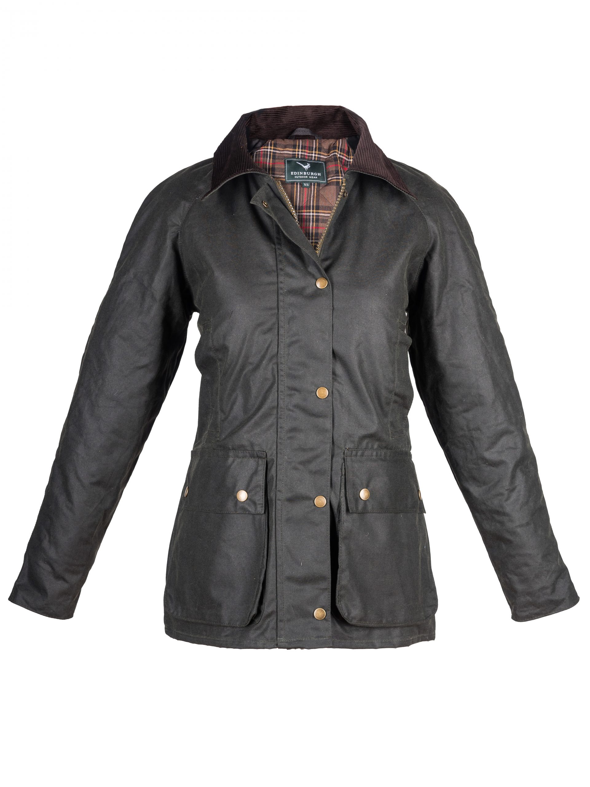 Edinburgh Outdoor Wear Women's Wax Jacket - Olive - Edinburgh Outdoor Wear