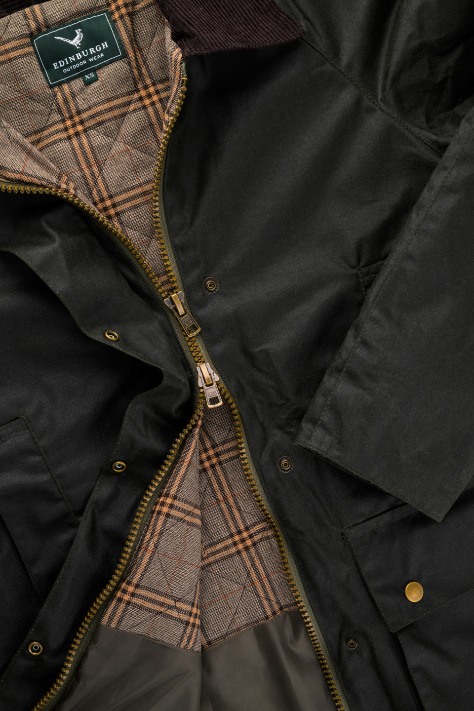 Edinburgh Outdoor Wear Women's Wax Jacket - Olive