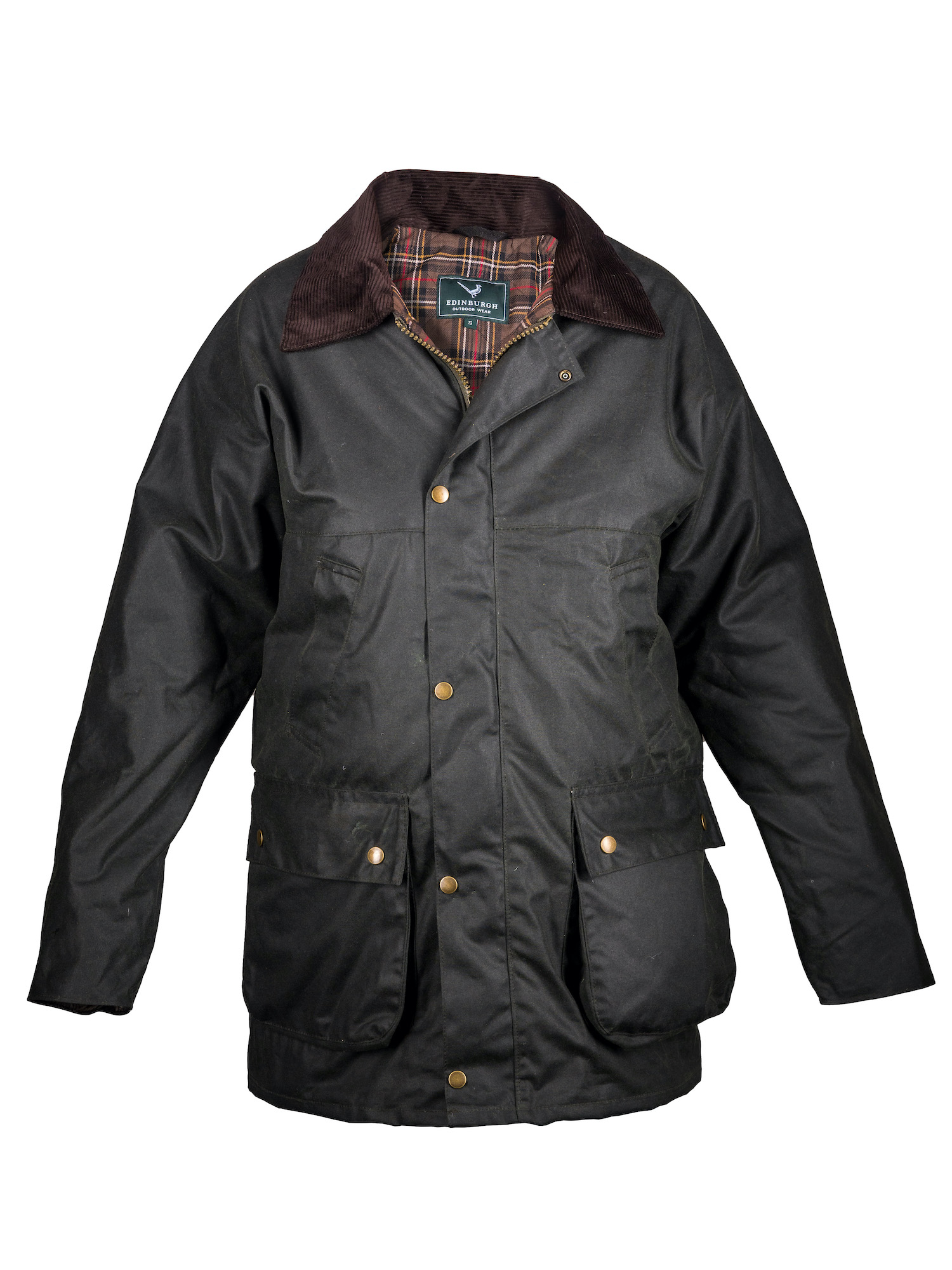 Edinburgh Outdoor Wear Men's Wax Jacket - Olive - Edinburgh Outdoor Wear