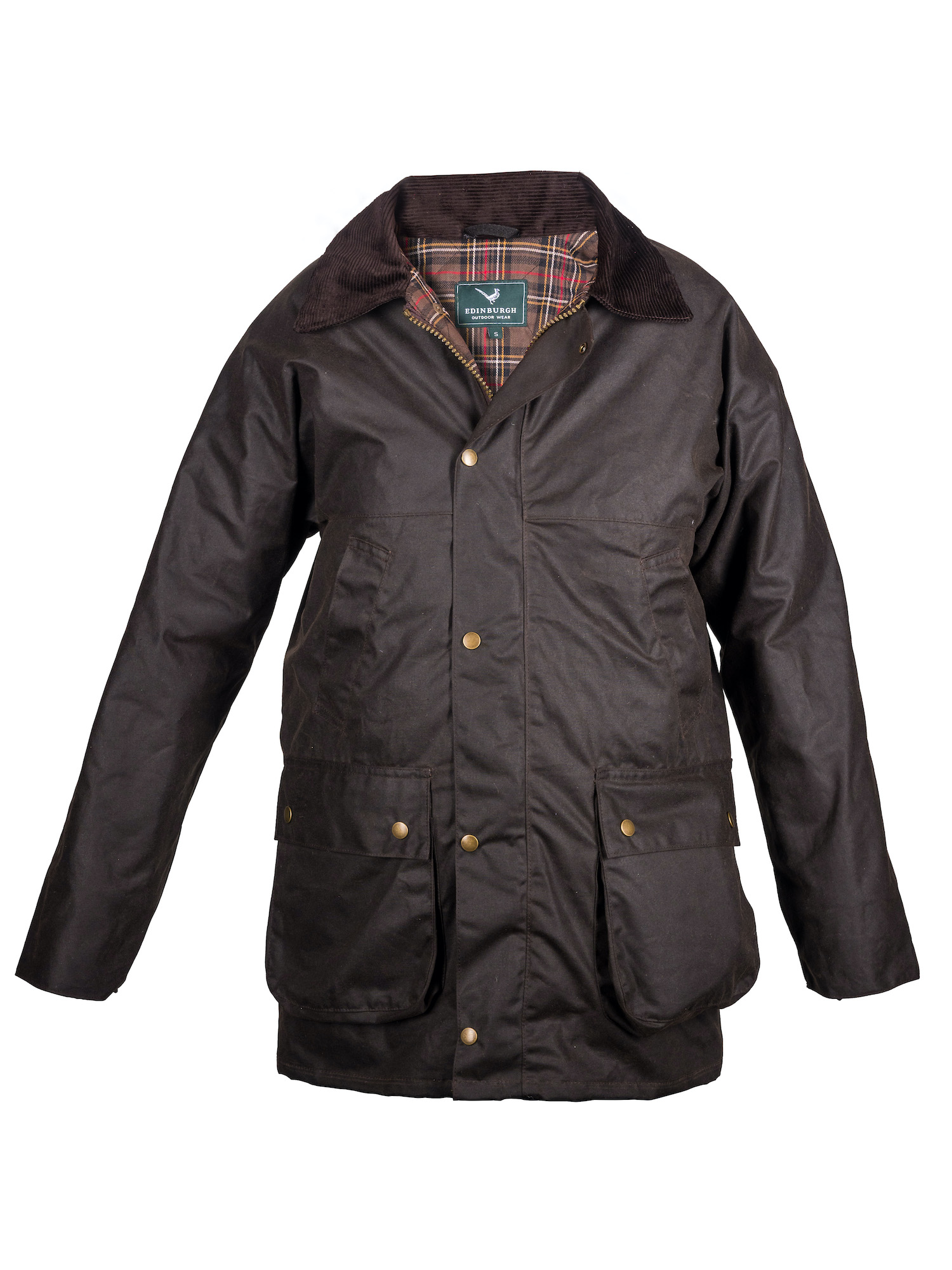 Edinburgh Outdoor Wear Men's Wax Jacket - Brown - Edinburgh Outdoor Wear