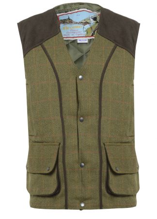 Bronte Derby Tweed Gilet Olive