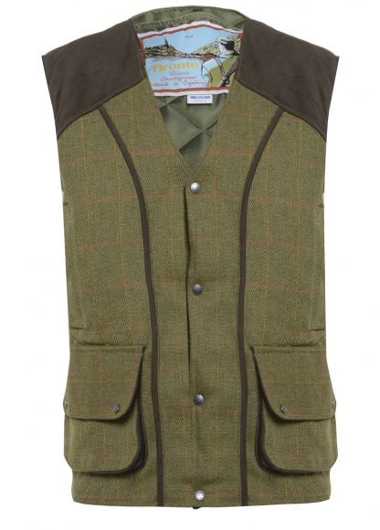 Bronte Derby Tweed Gilet Olive