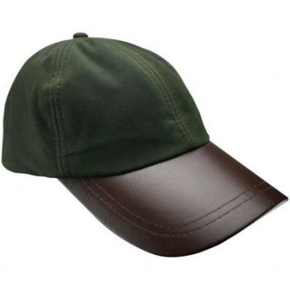 Leather Baseball Cap Olive