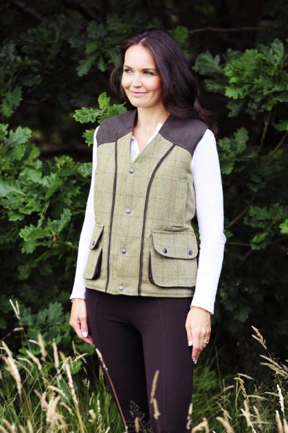 Bronte Derby Tweed Gilet Beige