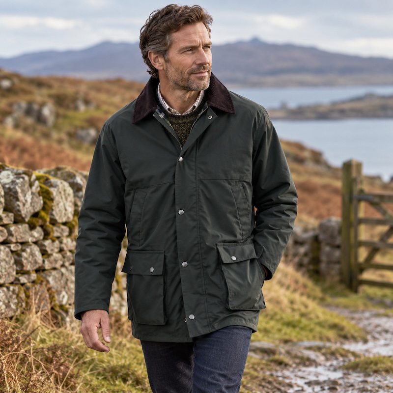 Edinburgh Outdoor Wear Men's Woodbury Wax Jacket - Olive