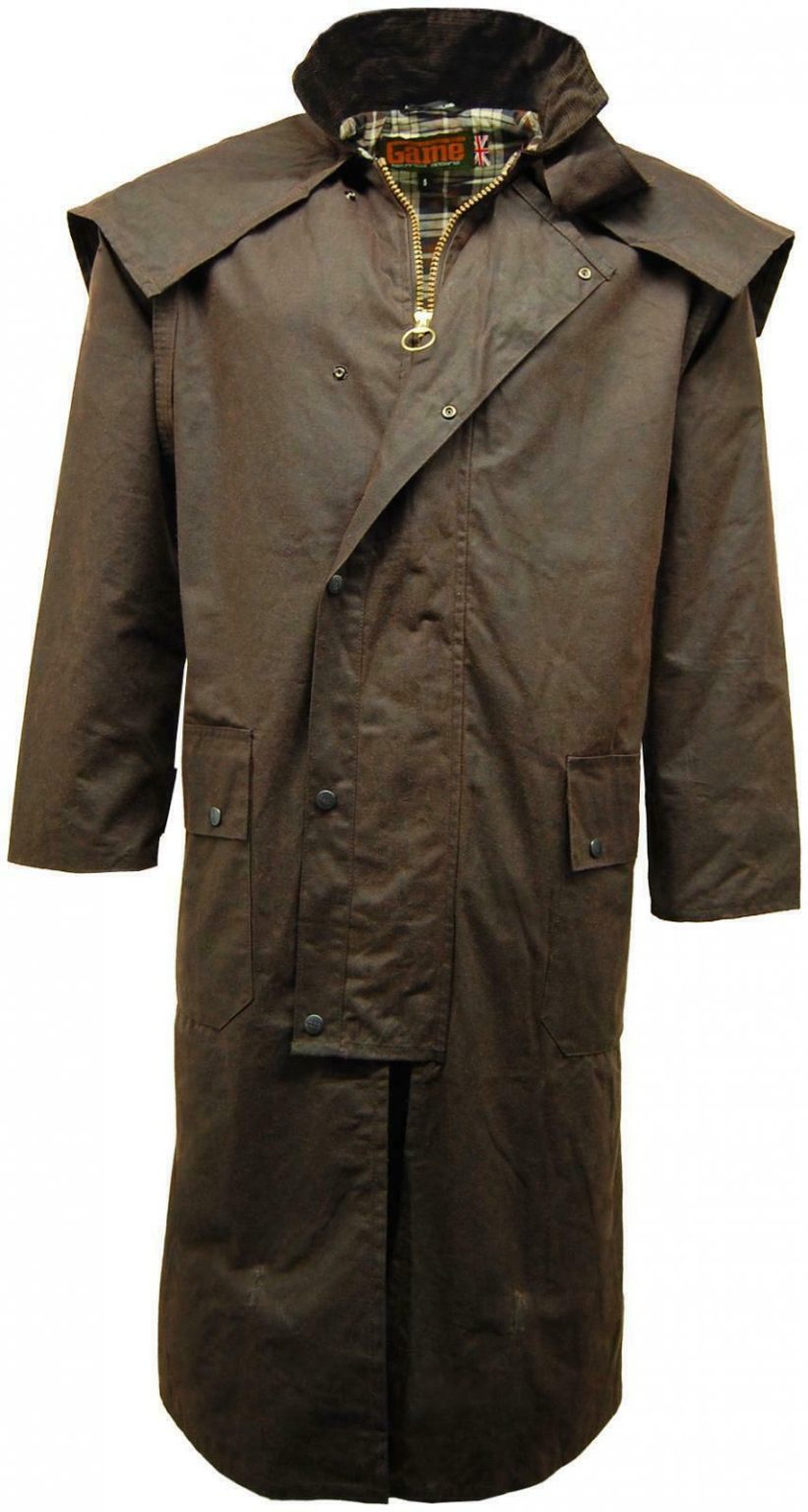 Game Men's Full Length Wax Stockman Coat Brown Edinburgh Outdoor Wear