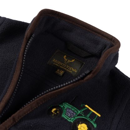 Regents View Kids Tractor Fleece Jacket - Navy