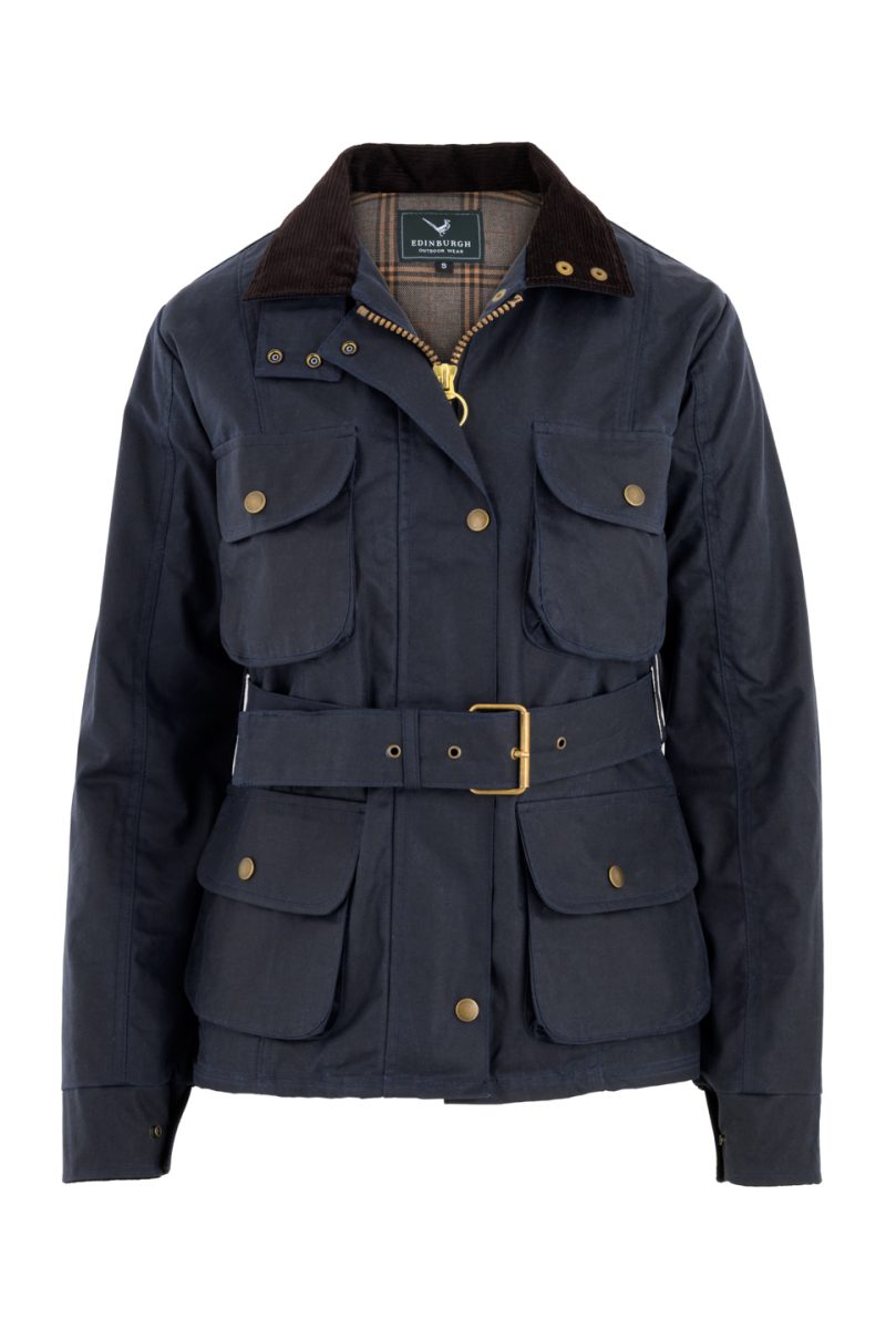 Ediburgh Outdoor Wear Ladies Blue Jacket with Belt-1a-Low Res