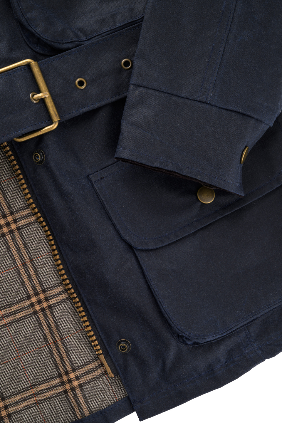 Edinburgh Outdoor Wear Women's Belted Wax Jacket - Navy