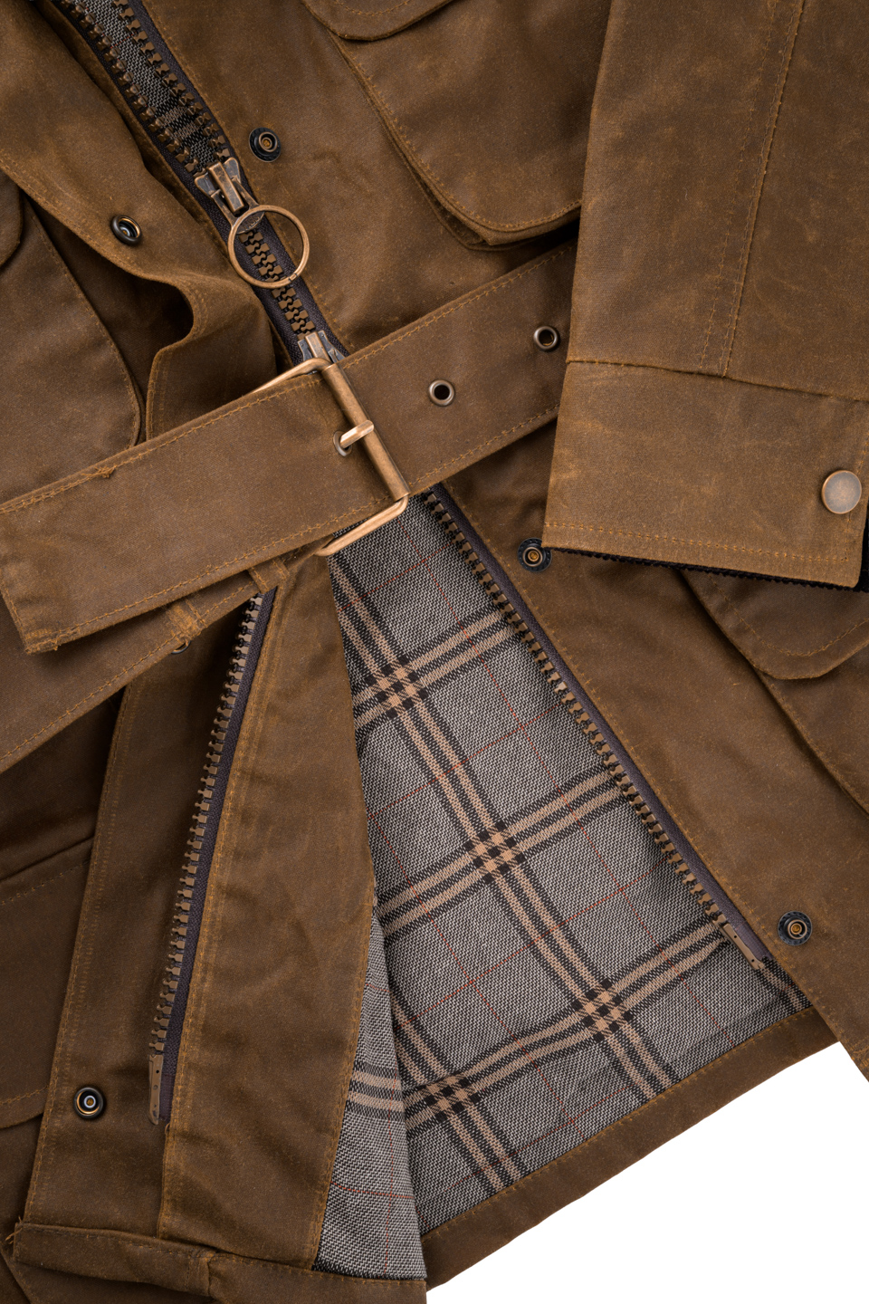 Edinburgh Outdoor Wear Women's Belted Wax Jacket - Tan