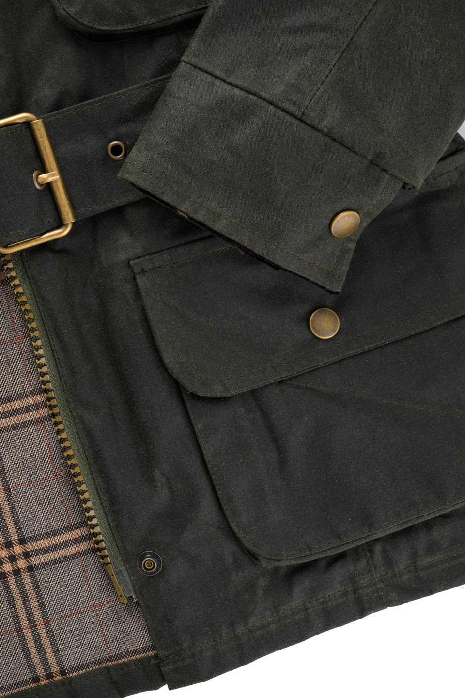 Edinburgh Outdoor Wear Women's Belted Wax Jacket - Olive