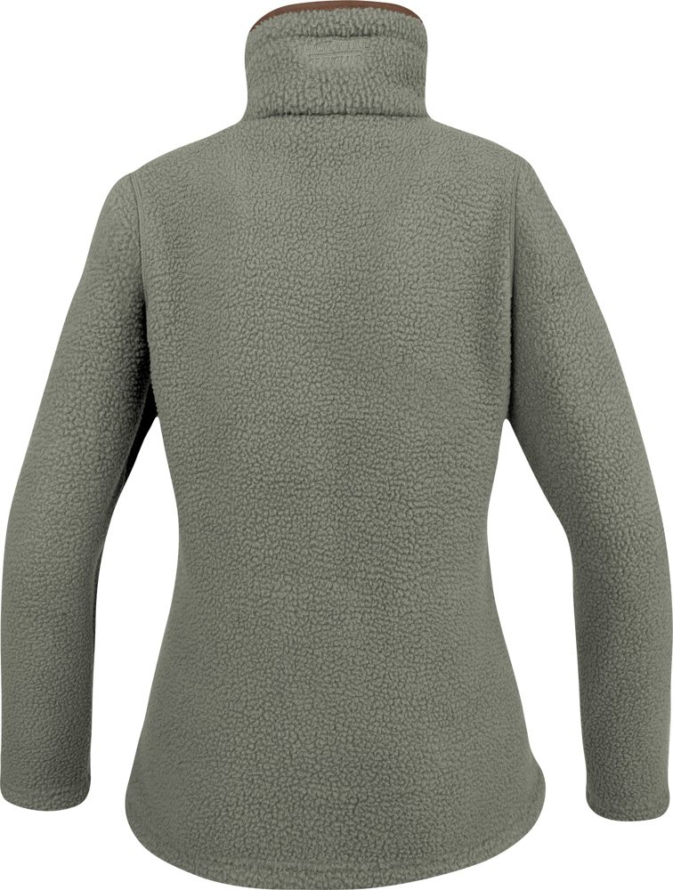 Ladies Half Zip Sherpa Fleece Pullover - Sage