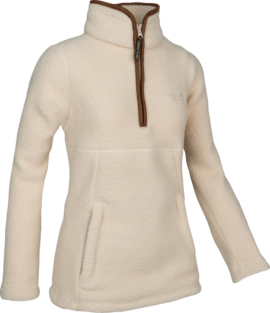 Ladies Half Zip Sherpa Fleece Pullover - Sail