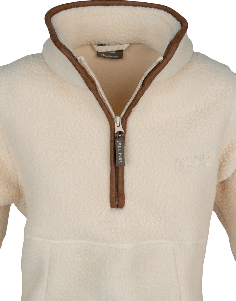 Ladies Half Zip Sherpa Fleece Pullover - Sail
