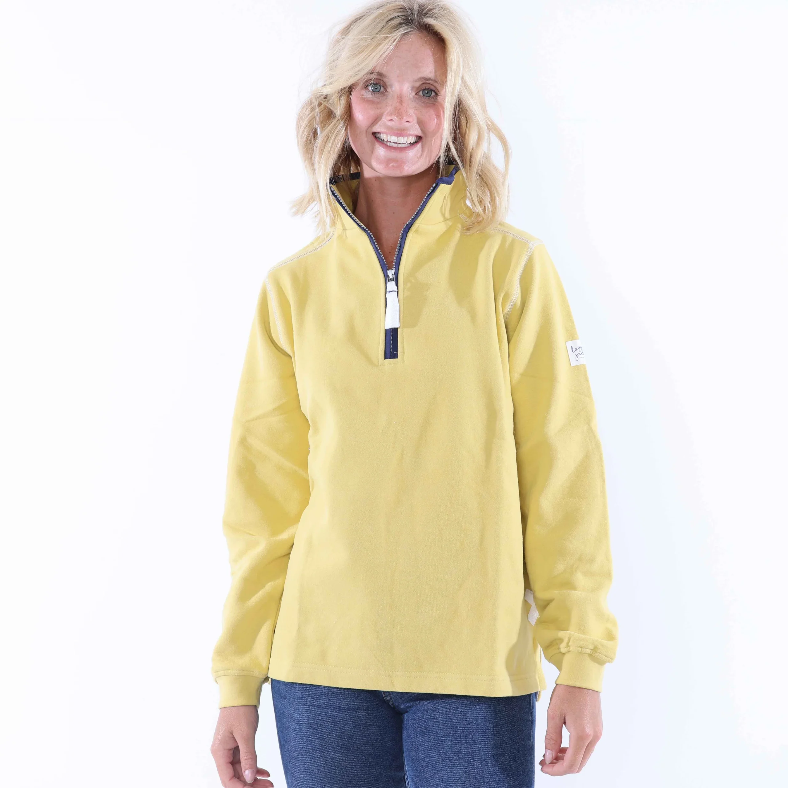 Lazy Jacks Women's LJ3 1/4 Zip Sweatshirt - Lemon