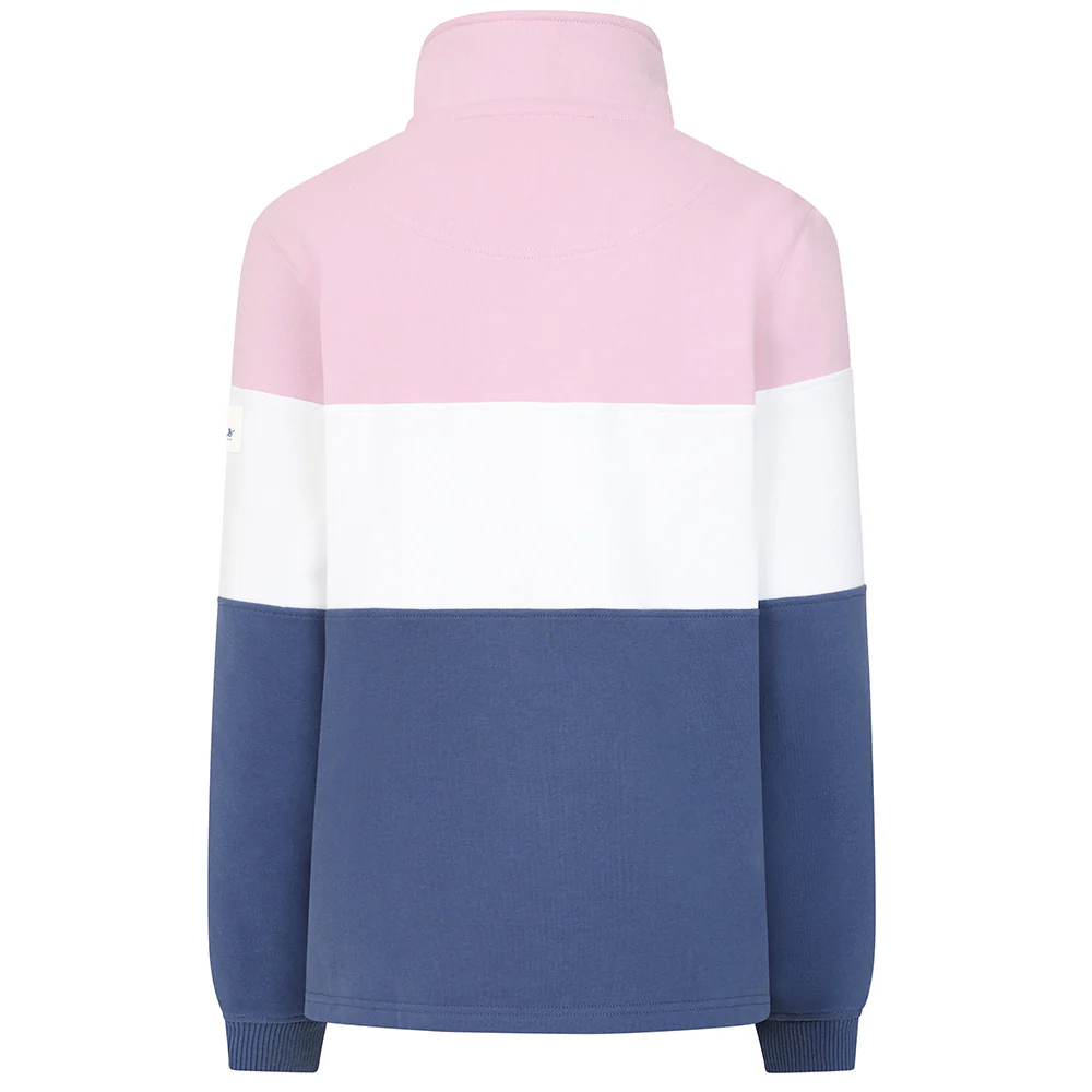 Lazy Jacks Women's LJ322 1/4 Zip Sweatshirt - Pink/Denim