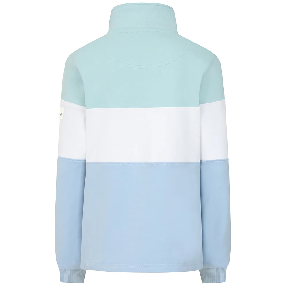 Lazy Jacks Women's LJ322 1/4 Zip Sweatshirt - Sky/Mint