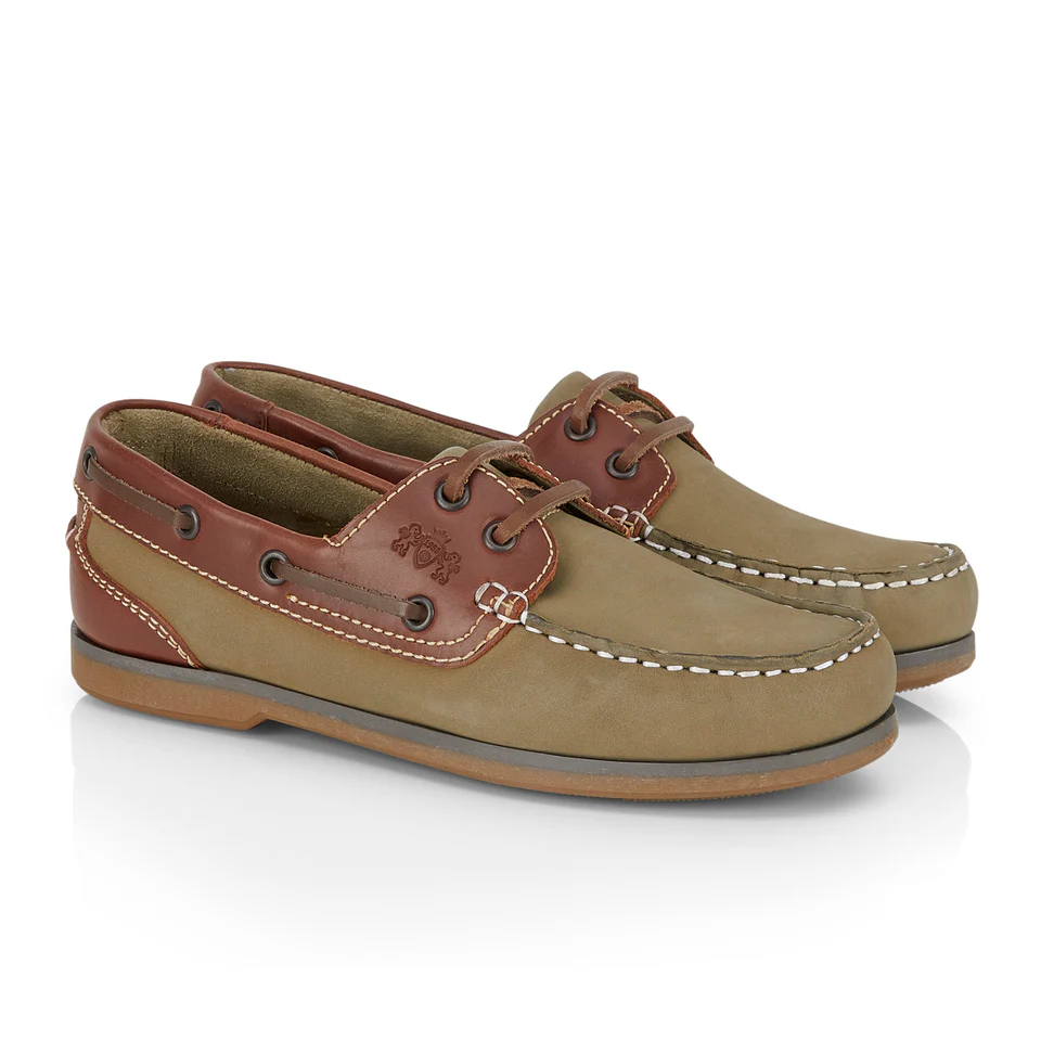 Catesby Ladies Leather Pippa Deck Shoe - Olive