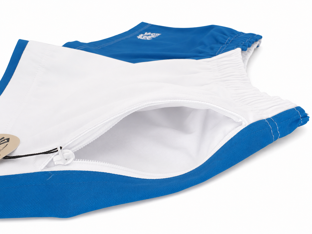 Hazy Blue Nelson Block Shorts - Royal/White