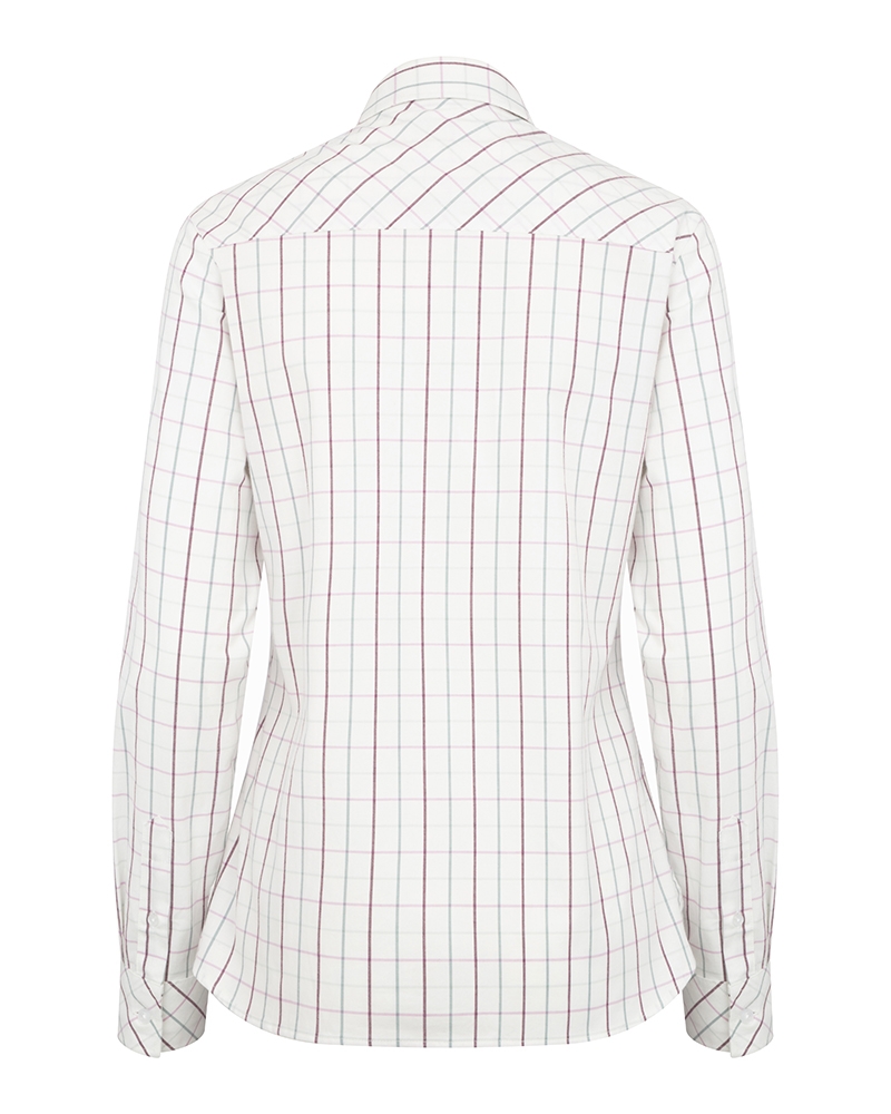 Hoggs of Fife Ladies Aberlady Shirt - Purple/Mineral Blue