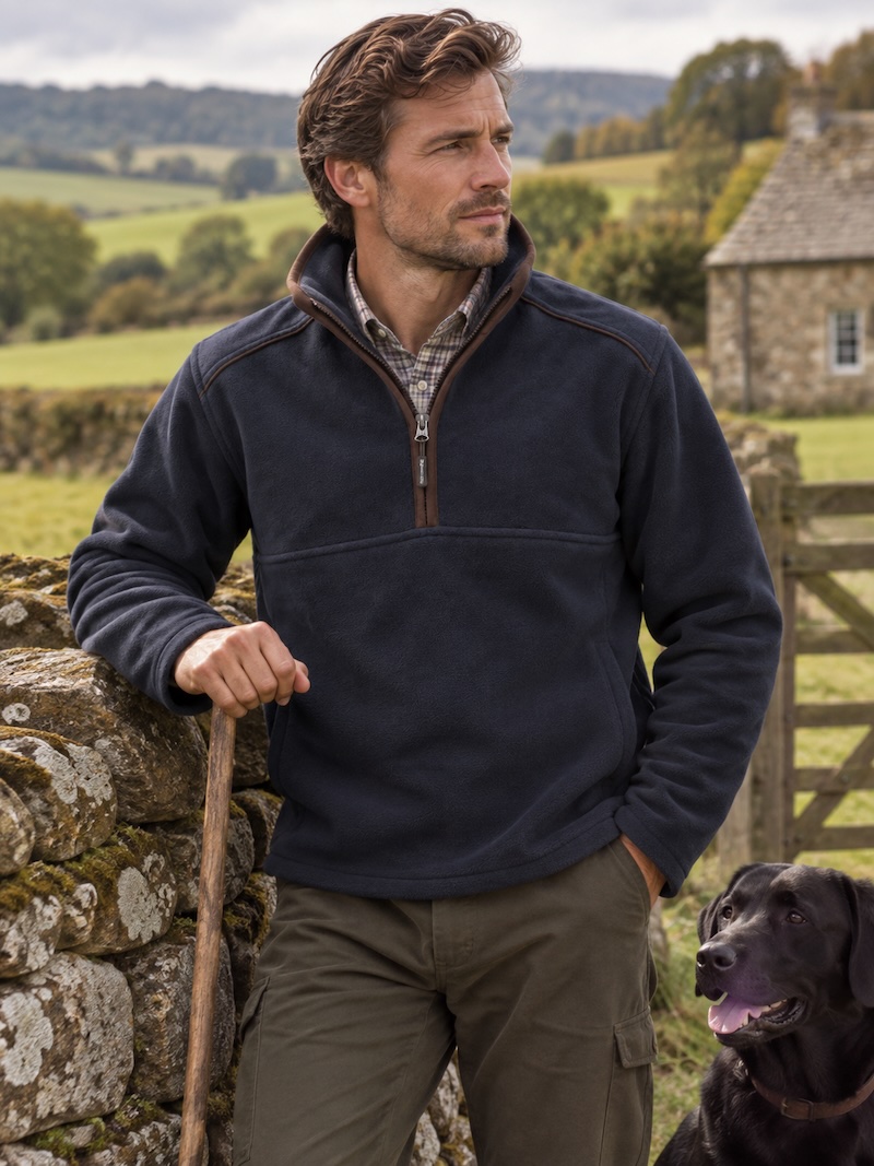 Regents View Mens 1/4 Zip Fleece - Navy