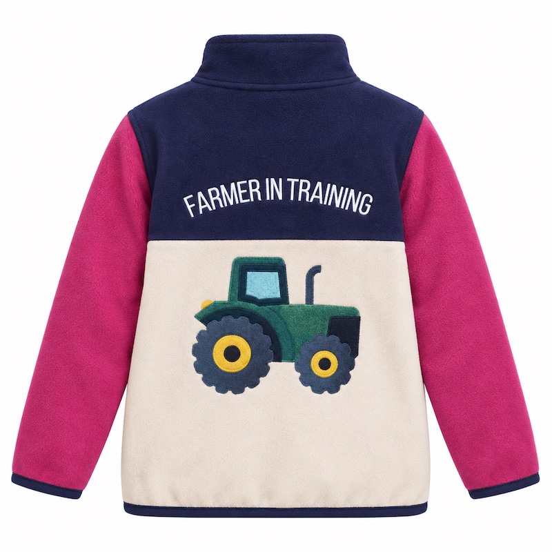 Kids Country Life Farmer In Training Pullover - Navy/Cream/Pink