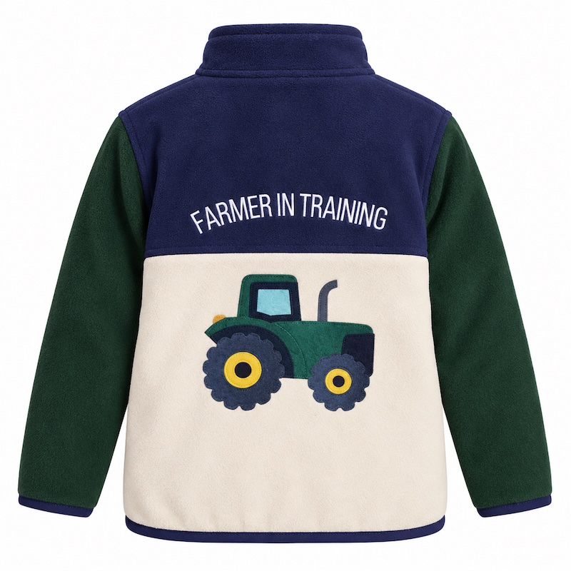 Kids Country Life Farmer In Training Pullover - Navy/Cream/Green