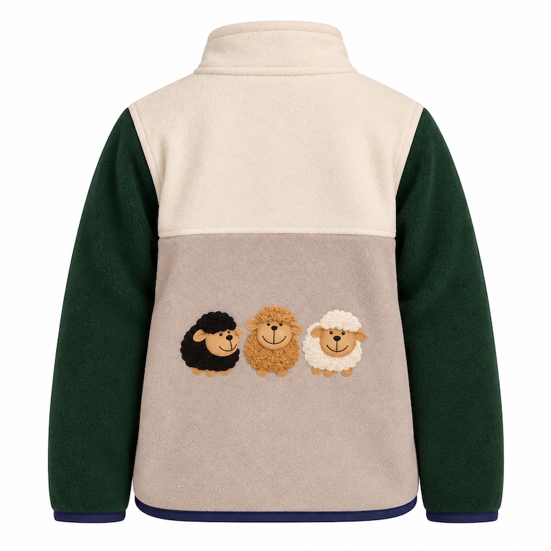 Kids Country Life Sheep Pullover - Cream/Beige/Green