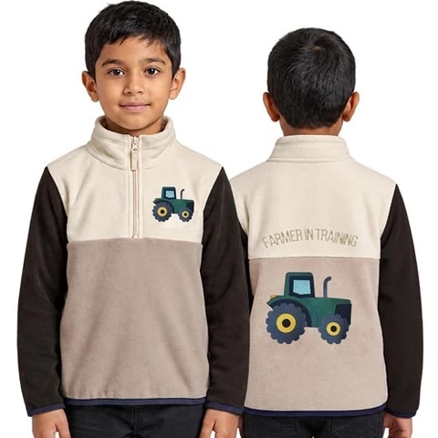 Kids Country Life Farmer In Training Pullover - Cream/Beige/Brown