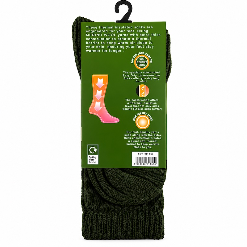 Heavy Gauge Merino Wool Socks - Green