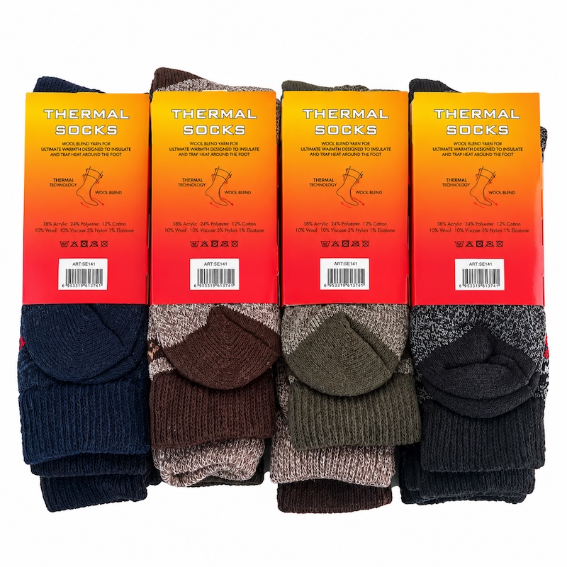 Mens Thermal Boot Sock - 4 Pack